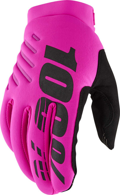 100% Brisker Women'S Gloves Neon Pink/Black Lg 10005-00008