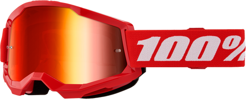 100% Strata 2 Junior Goggle Red Mirror Red Lens 50032-00012