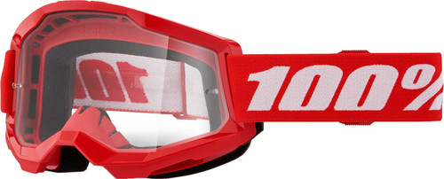 100% Strata 2 Junior Goggle Red Clear Lens 50031-00012
