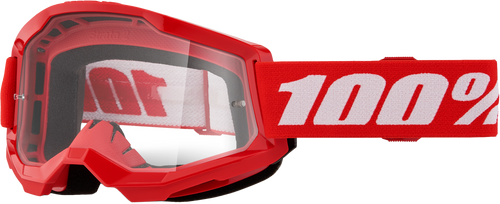 100% Strata 2 Goggle Red Clear Lens 50027-00018