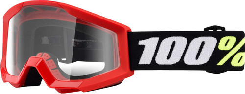 100% Strata Mini Goggle Red Clear Lens 50033-00005
