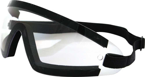 Bobster Wrap Around Sunglasses Black W/Clear Lens BW201C