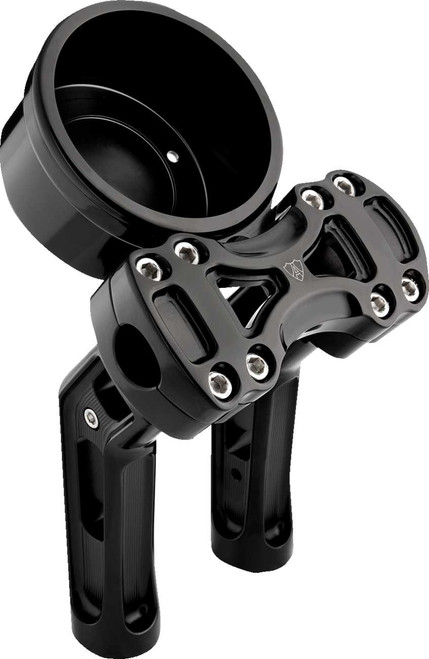 Arlen Ness Wayback Risers - Method - 7" - 4" Round Gauge - Black 520-072