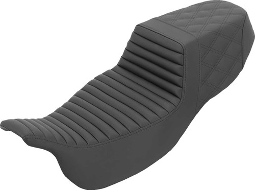 Saddlemen Step-Up Seat - Extended Reach - Front Tuck-n-Roll/Rear Lattice Stitch - FLRT/FLTRT '15-'25 815-07E-176