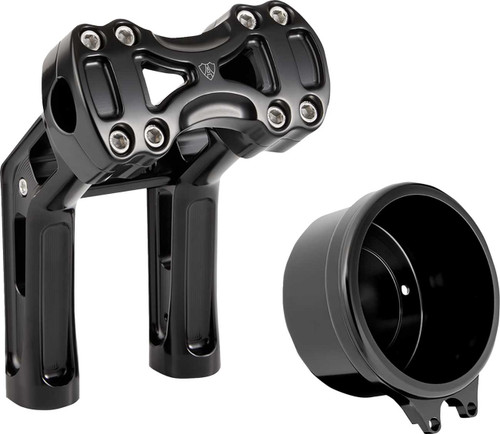 ARLEN NESS Wayback Risers - 7" - Softail - 4" Round Gauge - Black 520-074