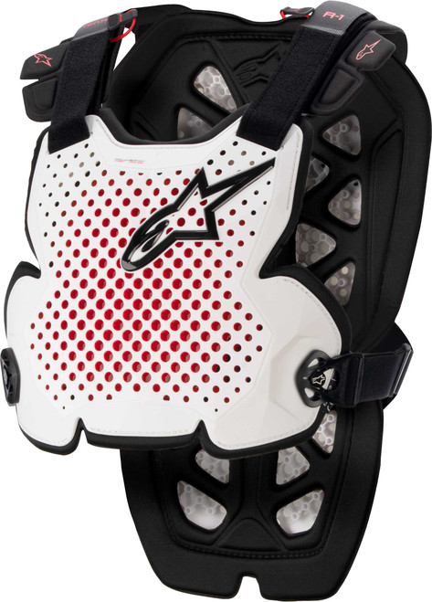 Alpinestars A-1 Chest Protector White/Black/Red Md/Lg 6700123-213-M/L