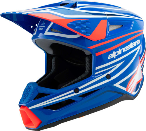 Alpinestars Sm3 Youth Wurx Helmet Blue/Red/Wht/Blk Ys 8302025-7312-YS