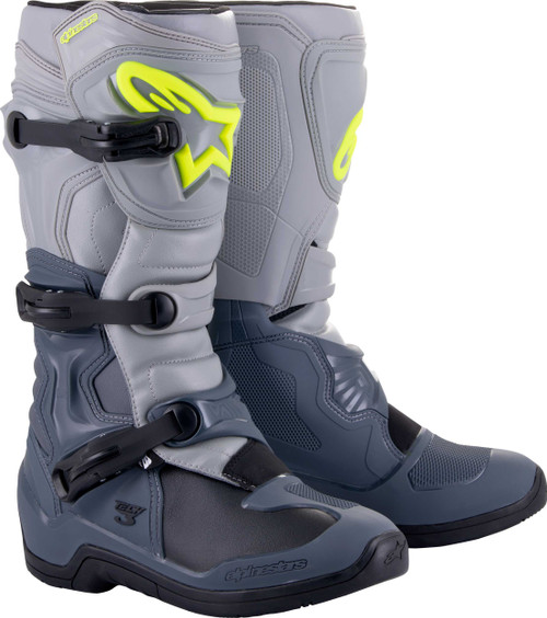 Alpinestars Tech 3 Boots Dk Grey/Lt Grey/Blk Sz 6 2013018-9069-6