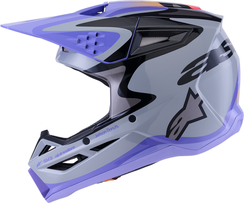 Alpinestars Jettson Sm3 Helmet Gry/Purp/Blk Glossy Md 8303026-9277-M