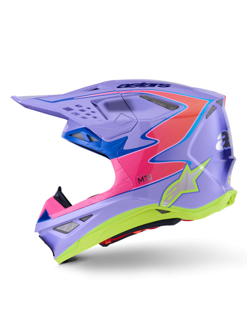 Alpinestars S-M10 Jett Lawrence R01 Helmet Purp/Pnk Fluo/Ylw Fluo Gls Xs 8303325-3144-XS