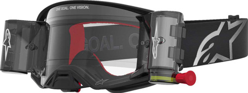 ALPINESTARS GOGGLES Supertech Goggle - Firma - Roll-Off - Black/Silver - Clear Lens 5100227-1742