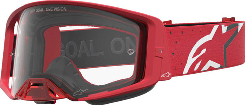 ALPINESTARS GOGGLES Supertech Goggle - Vesta - Chrome/Red - Clear Lens 5100827-3238