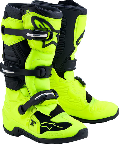 ALPINESTARS Youth Tech 7S Boots - Fluorescent Yellow/Black - US 7 / EU 40.5 2015017-551-7