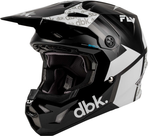 FLY RACING Formula CP DBK Helmet Black/White/Grey 2X 73-00642X
