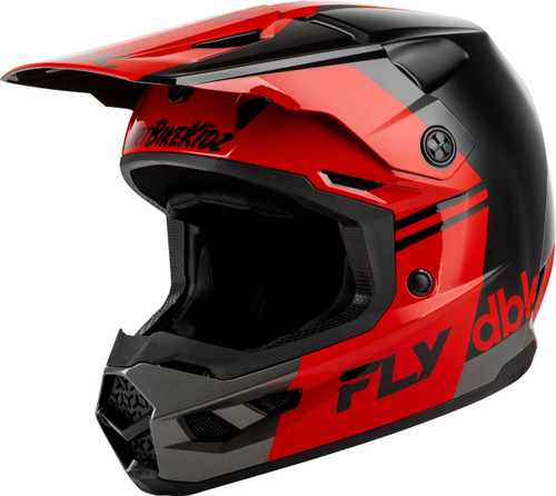 FLY RACING Kinetic DBK Helmet Black/Red/Grey Sm 73-2005S