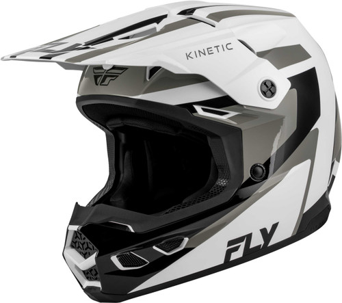 FLY RACING Kinetic SYNC Helmet White/Black/Grey Md 73-2001M