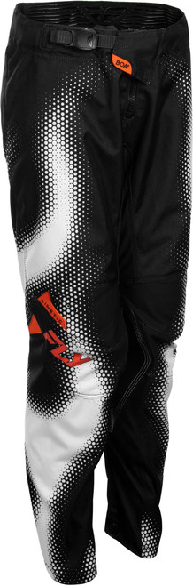 FLY RACING Youth Kinetic Torch Pants Black/White/Orange Sz 18 380-53518