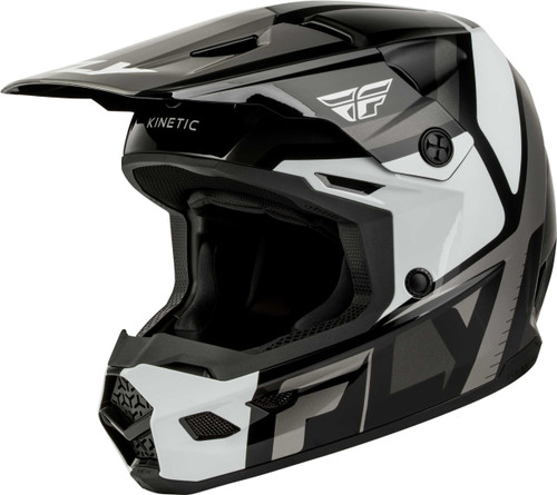 FLY RACING Youth Kinetic Scrap Helmet Black/White/Grey Yl 73-2006YL