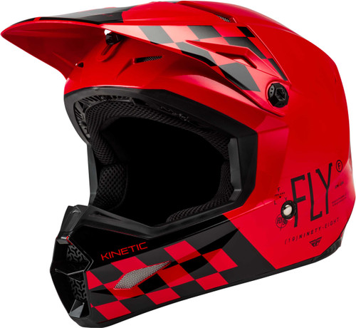 FLY RACING Youth Kinetic Lite Rival Helmet Gloss Red/Black Ys 73-3476YS