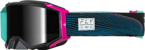 FLY RACING Zone Pro Wave Goggle Black/Pur W/ Black Mirror/Smoke Lens 37-51923