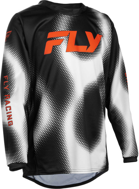 FLY RACING Youth Kinetic Torch Jersey Black/White/Orange Ym 380-525YM