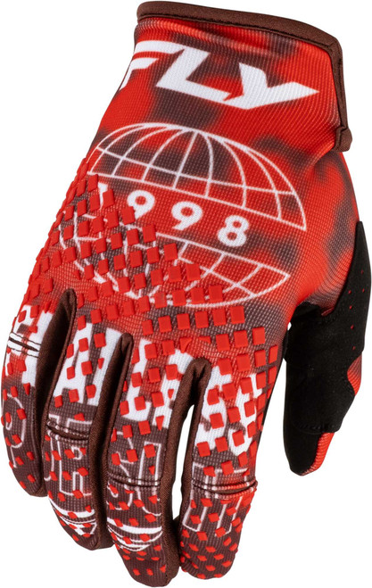 FLY RACING Kinetic Blur Gloves Red/Maroon Sm 380-412S