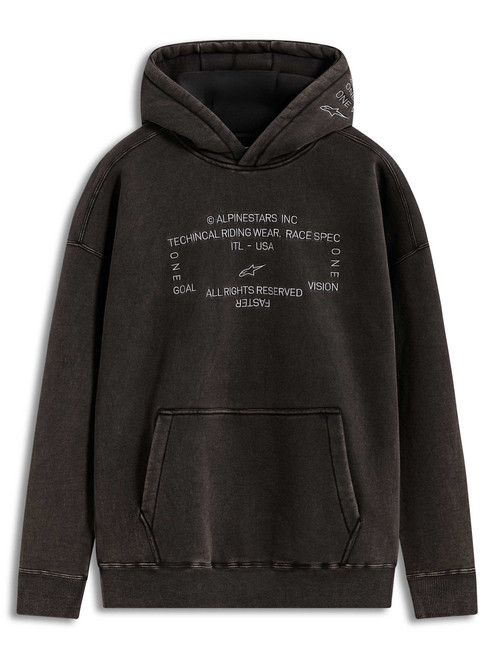 ALPINESTARS Infinite Washed Ovrsizd Hoodie Washed Black Sm 1236-52804-9108-S