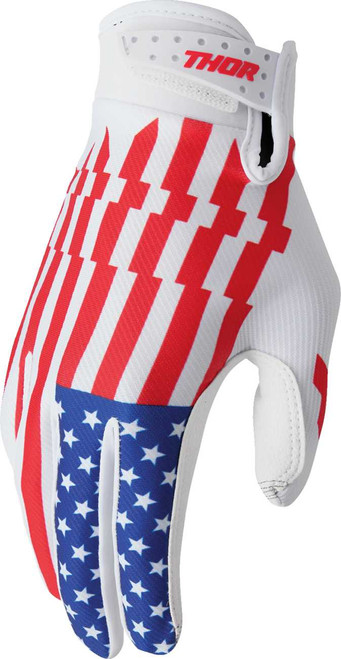 THOR Youth Launchmode Patriot Gloves - Red/White/Blue - 2XS 3332-2300
