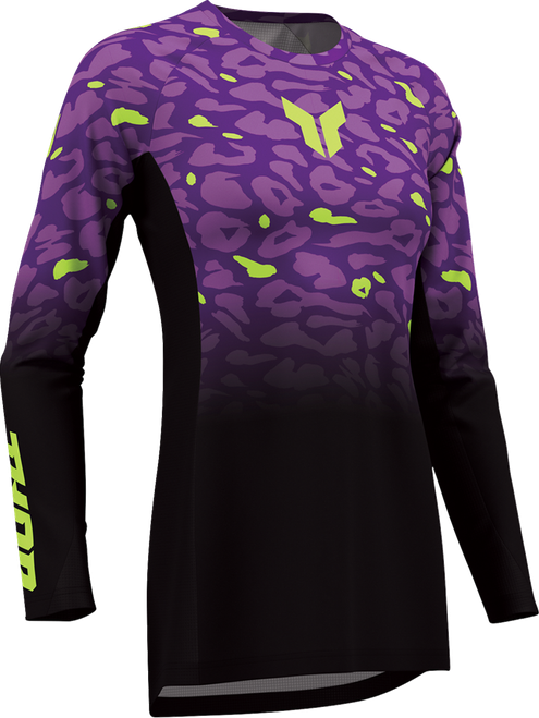 THOR Women's Launchmode Spotted Jersey - Black/Purple - Large 2911-0402