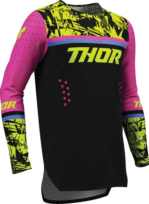 THOR Youth Sportmode Punk'd Jersey - Black/Fuchsia - Small 2912-2729