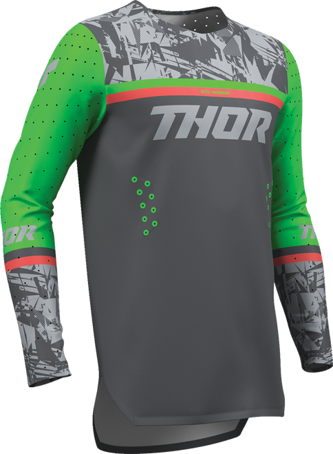 THOR Youth Sportmode Punk'd Jersey - Charcoal/Green - XL 2912-2736