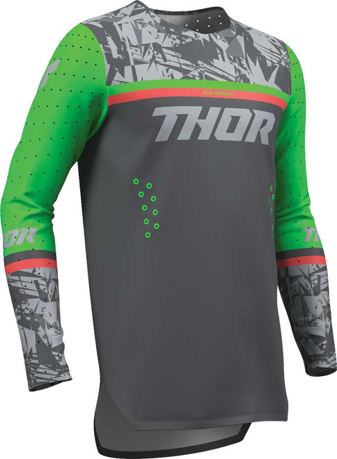 THOR Youth Sportmode Punk'd Jersey - Charcoal/Green - XL 2912-2736