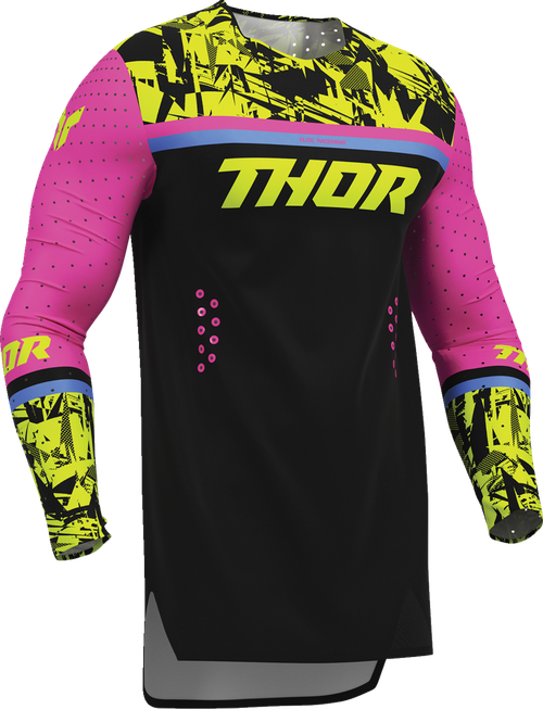 THOR Sportmode Punk'd Jersey - Black/Fuchsia - Large 2910-8858