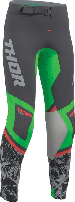 THOR Youth Sportsmode Punk'd Pants - Charcoal/Green - US 26 2903-2736