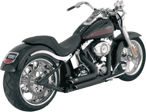 VANCE & HINES Shortshots Staggered Exhaust System - Matte Black Ceramic - Softail 47222