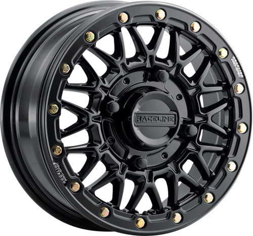 RACELINE WHEELS Wheel - Omega Beadlock - Front/Rear - Black with Gloss Black Ring - 15x7 - 4/137 - +38 mm A15GB-57037+38