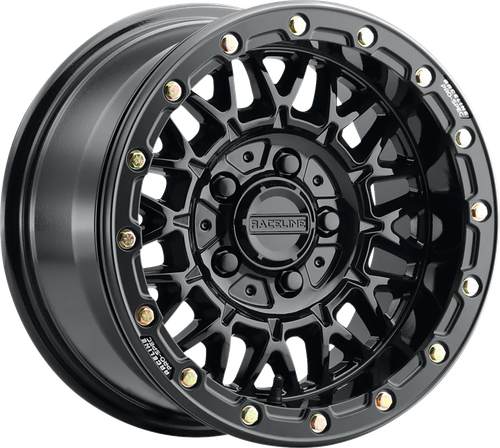 RACELINE WHEELS Wheel - Omega Beadlock - Front/Rear - Black with Gloss Black Ring - 15x8 - 5/4.5 - 0 mm A15GB-58012-00