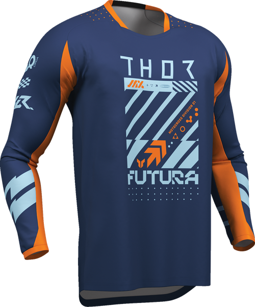 THOR Youth Launchmode Futura Jersey - Navy/Orange - Small 2912-2763