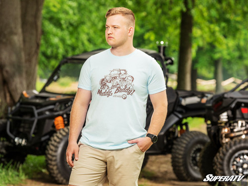 Muddy Buddy Heather Ice Blue Unisex T-Shirt - L