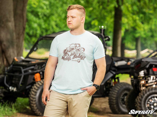 Muddy Buddy Heather Ice Blue Unisex T-Shirt - S