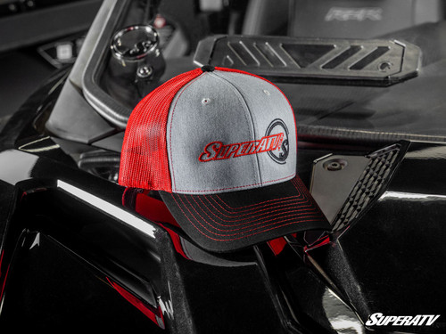 SuperATV Logo Grey and Red Trucker Hat -