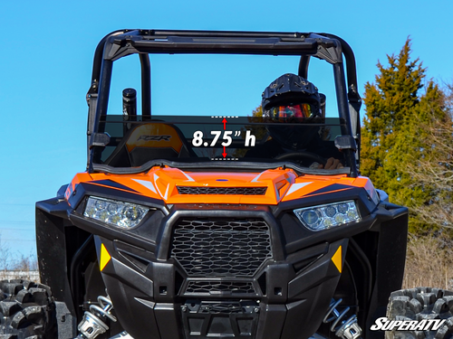 Polaris RZR S 1000 Half Windshield - Scratch Resistant Polycarbonate - Light Tint