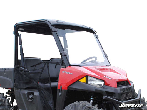 Polaris Ranger Midsize Full Windshield - Scratch Resistant Polycarbonate - Clear - Ranger Midsize EV - 2015+ -