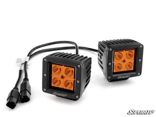 3" LED Cube Lights - Amber Light - Formed Cage Mount (See Fitment)