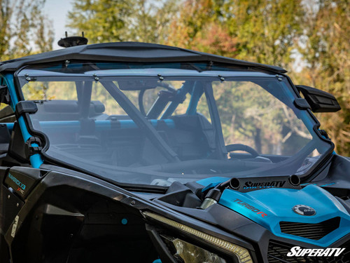 Can-Am Maverick X3 Full Windshield - Factory Intrusion Bar - Standard Polycarbonate - Clear