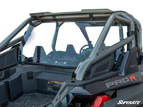 Polaris RZR Pro R Rear Windshield - 4 Seat without Rockford Fosgate Audio - 2022+ - Standard Polycarbonate - Clear -