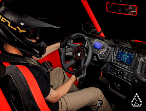 Assault Industries 350R Leather UTV Steering Wheel - Red