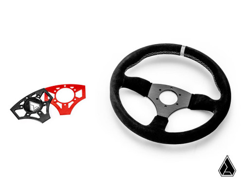 Assault Industries 350R Suede UTV Steering Wheel - Red