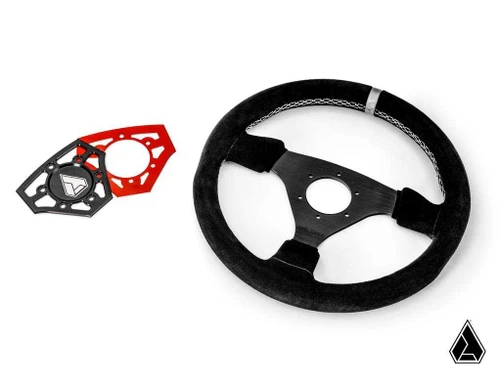 Assault Industries Universal Navigator Suede UTV Steering Wheel - Red