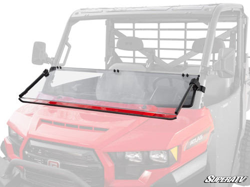 Gravely Atlas JSV Scratch-Resistant Flip Down Windshield - Standard Polycarbonate - Clear